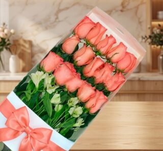 Imagen de Caja de 18 Rosas Rosadas